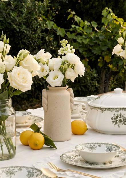 Biała porcelana, lawenda i len - przepis na uroczystość w ogrodzie w stylu prowansalskim