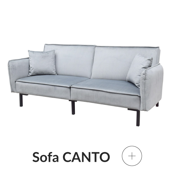 Sofa welurowa szara loft