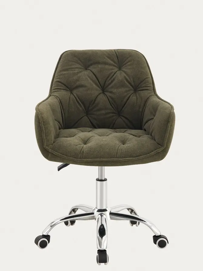 Fotel FUSSY w tkaninie obrotowy zielony 57x61x80-90 cm