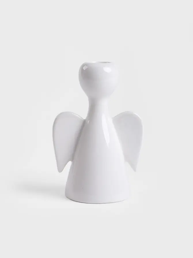 Świecznik ELVES ceramiczny aniołek 9x6,2x13 cm