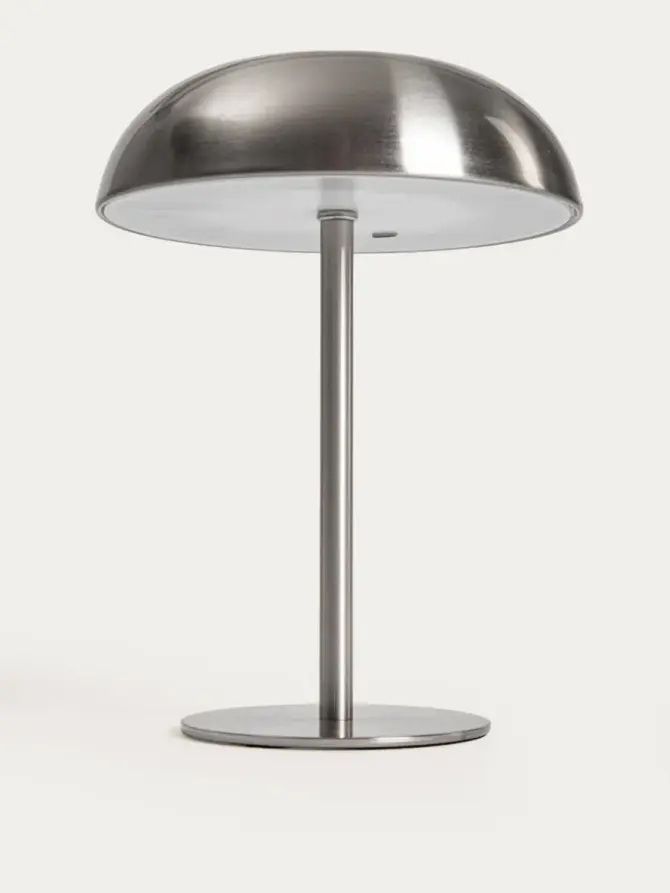 Lampka stołowa PIXEL metalowa srebrna 15,5x15,5x20,5 cm
