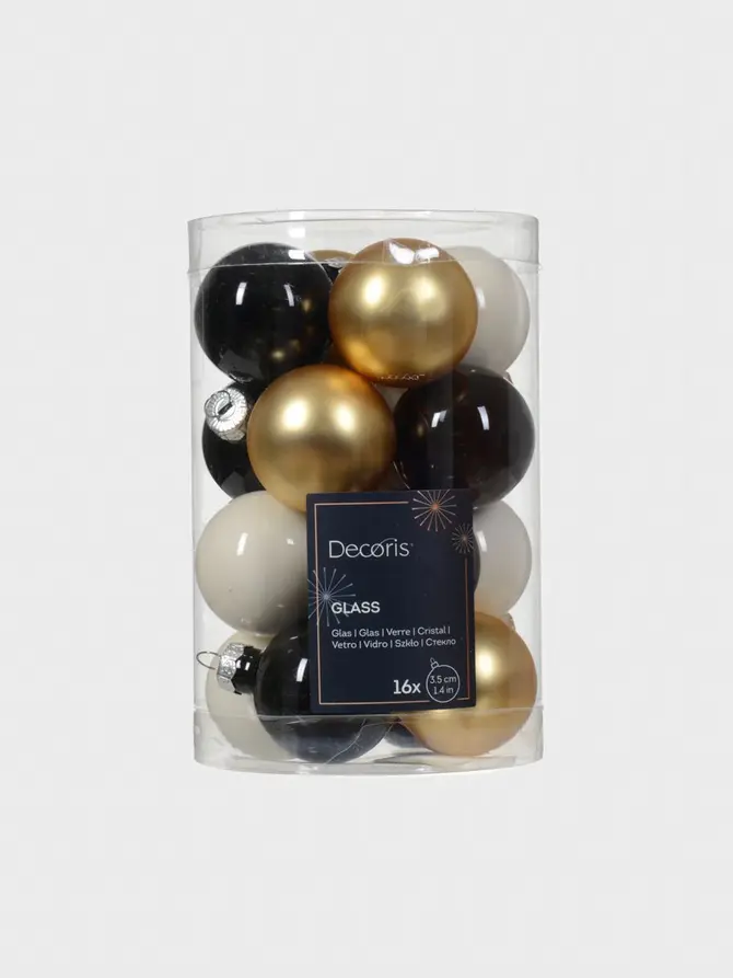 Bombki DECORIS małe, 16 szt. 3,5 cm