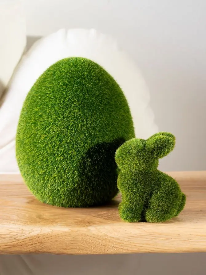Figurka POLY mini królik zielony ceramiczny 5x4x7 cm