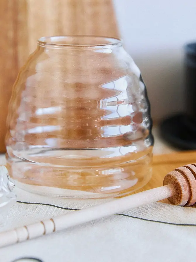 Słoik MELLA na miód z drewnianą łyżką 0,46 l