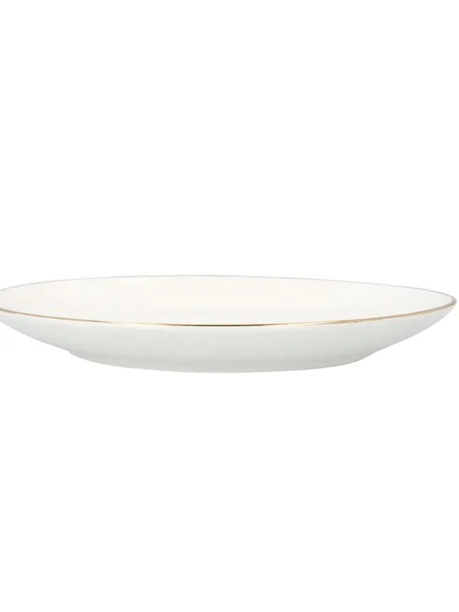 Talerz AURO obiadowy ze złotą obwódką 26 cm