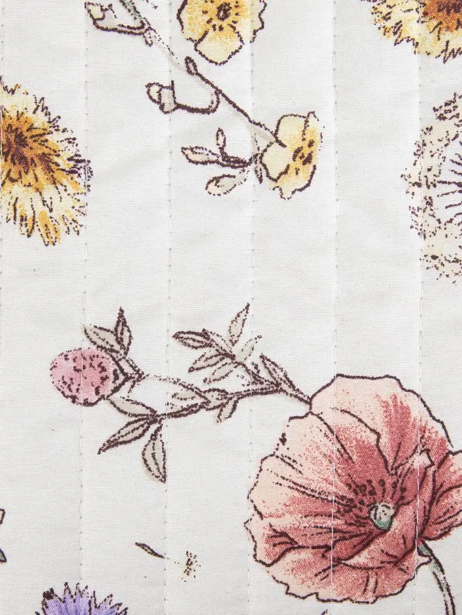 Narzuta MEADOW FLOWERS pikowana z nadrukiem 150x200 cm