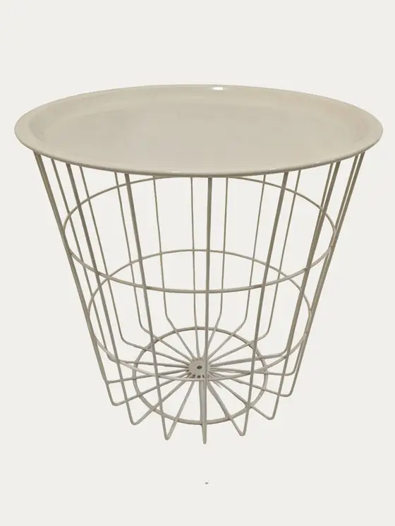 Stolik SCANDI kremowy z kremowym blatem 41x41 cm