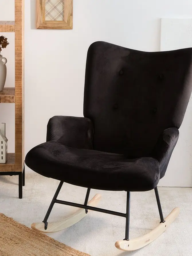 Fotel MOSS bujany czarny 72x73x92 cm