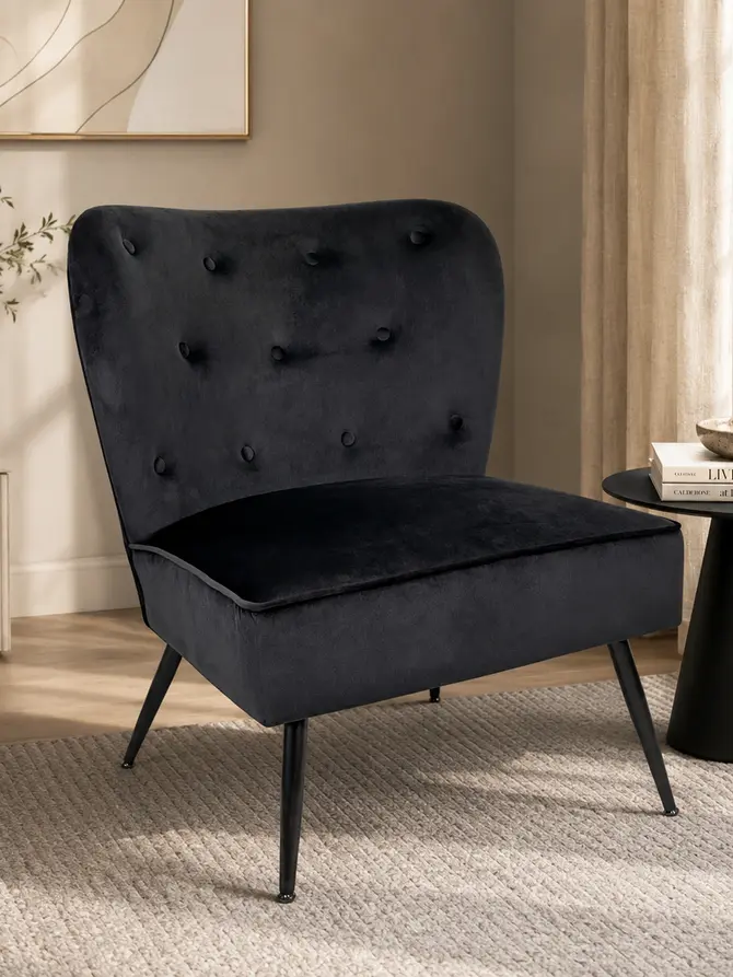Fotel ELOYA czarny 71x75,5x86 cm