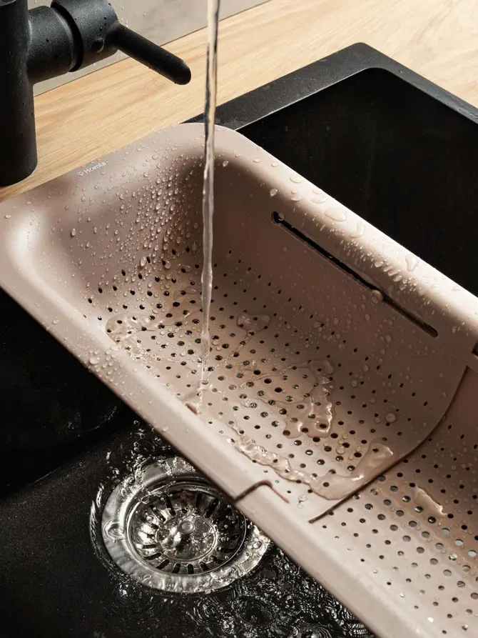 Durszlak EASY COOK kuchenny taupe 37x20 cm