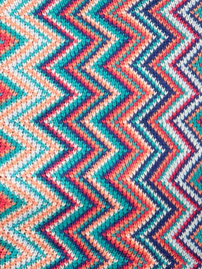 Koc MEBA w kolorowe zygzaki 130x170 cm