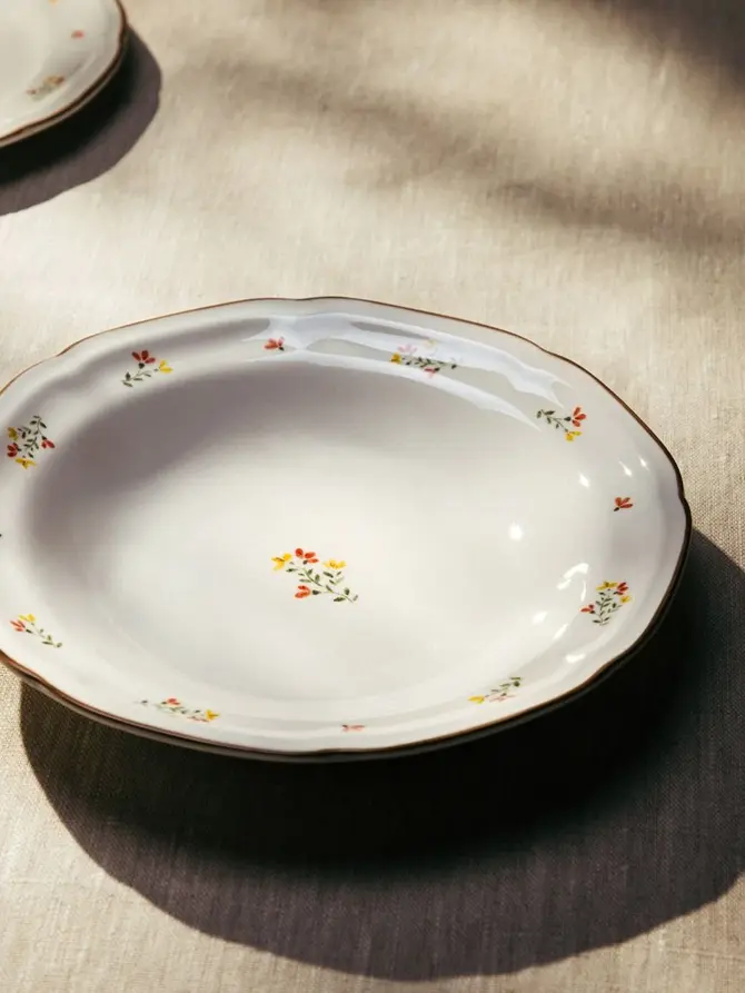 Talerz GRETA głęboki z kwiatuszkami 22 cm