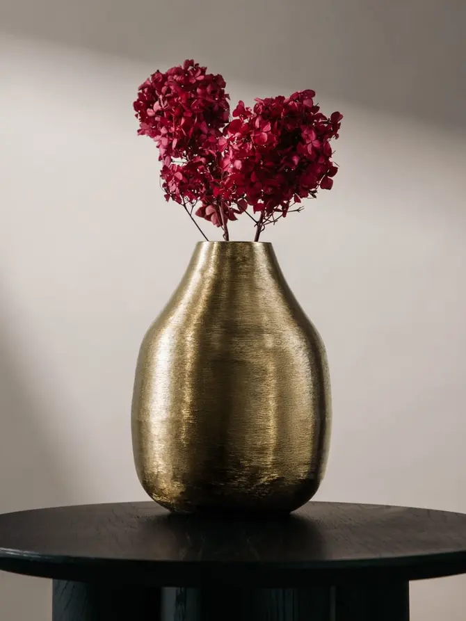 Wazon GIRONA metalowy złoty 15x15x21 cm