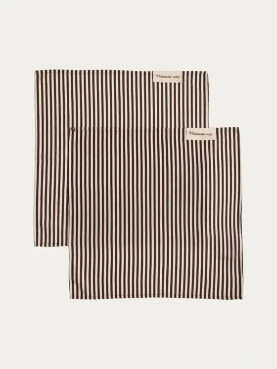 Serwetki PATISSERIE MINI w beżowo-brązowe paski, zestaw 2 szt. 2*40x40cm