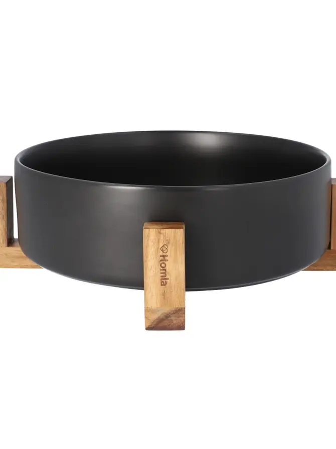 Misa FINCAN do sałat ceramiczna czarna 32 cm