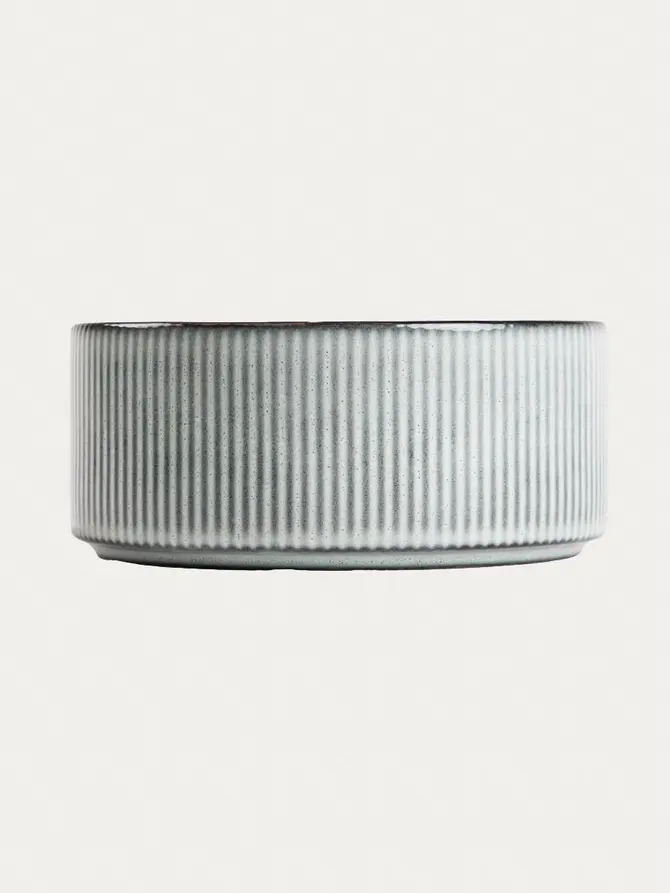 Miska SANOS prążkowana szara 14 cm
