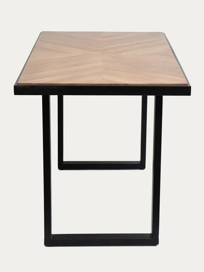 Stół NATTMAL lite drewno akacji + metal 140x70x76 cm