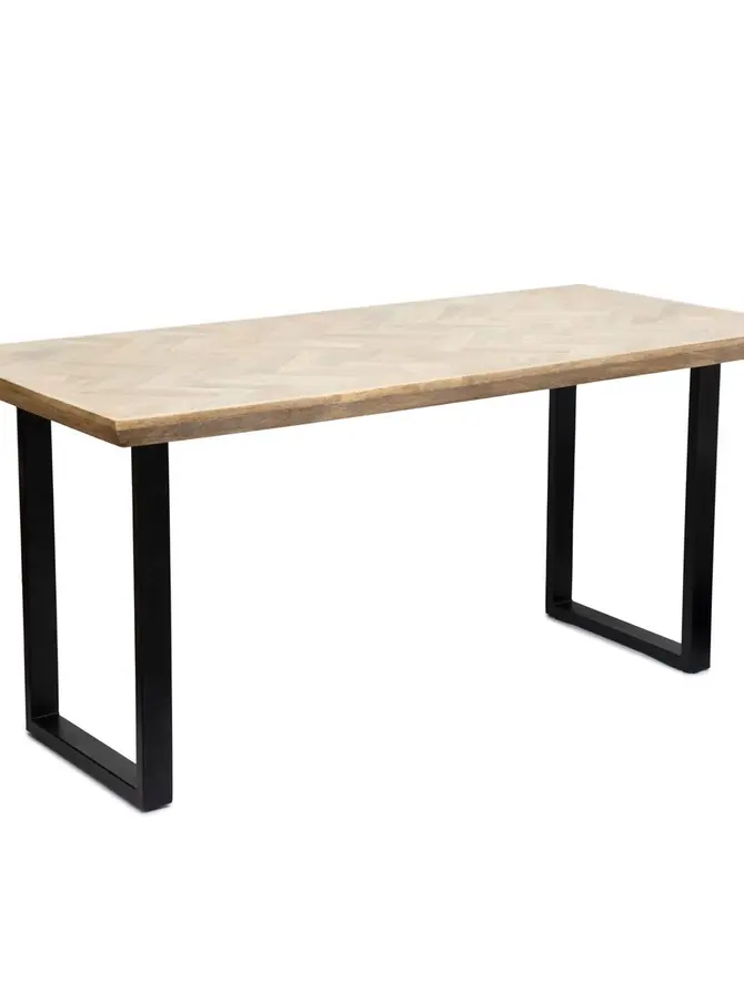 Stół MANGATA lite drewno mango + metal 140x70x76 cm