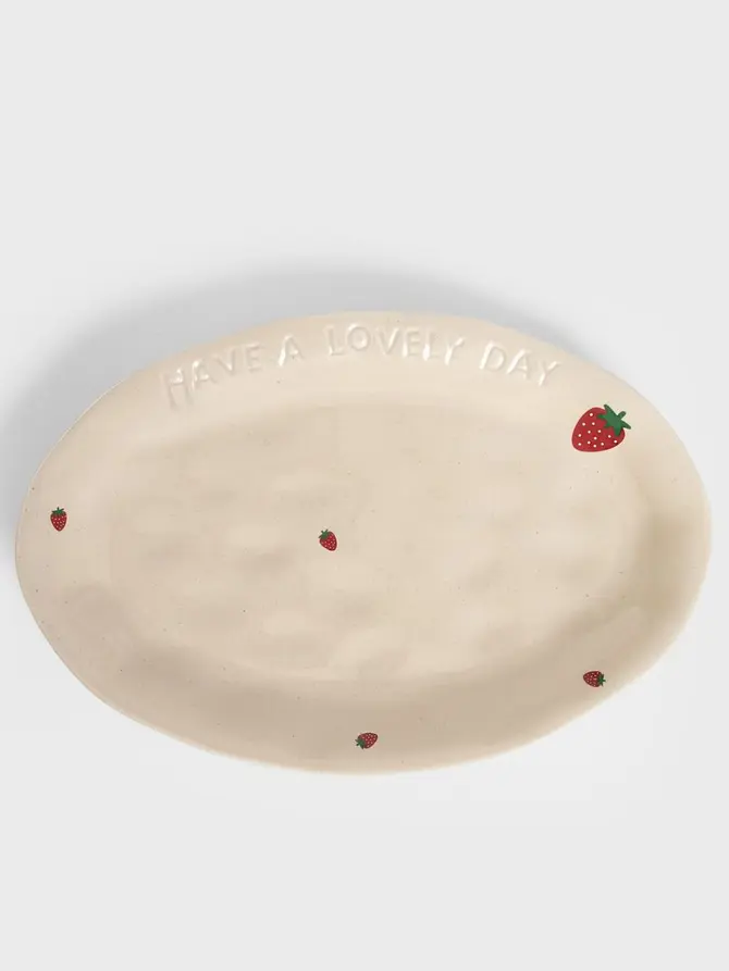 Półmisek ISERNIA owalny w truskawki 30x20 cm