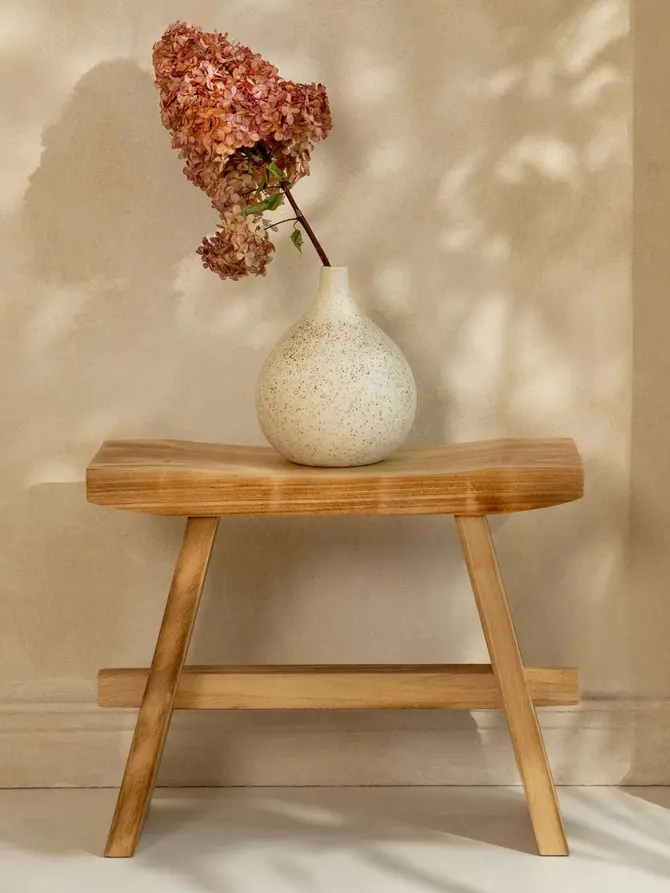 Taboret NEGRO drewniany natural 50x20x40 cm