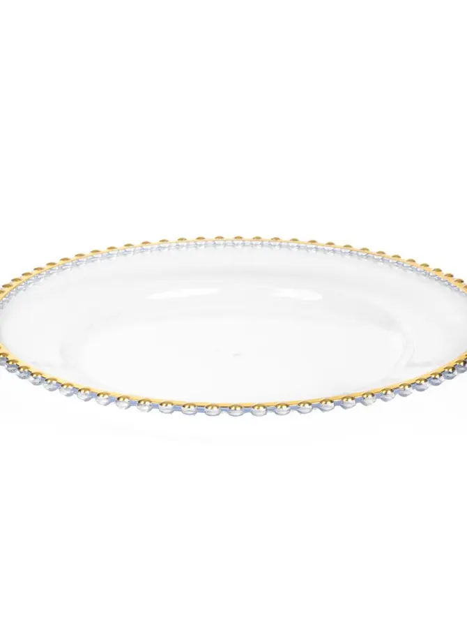 Podstawka GOLDEN RANT pod talerz ze złotą obwódką kulki 33cm