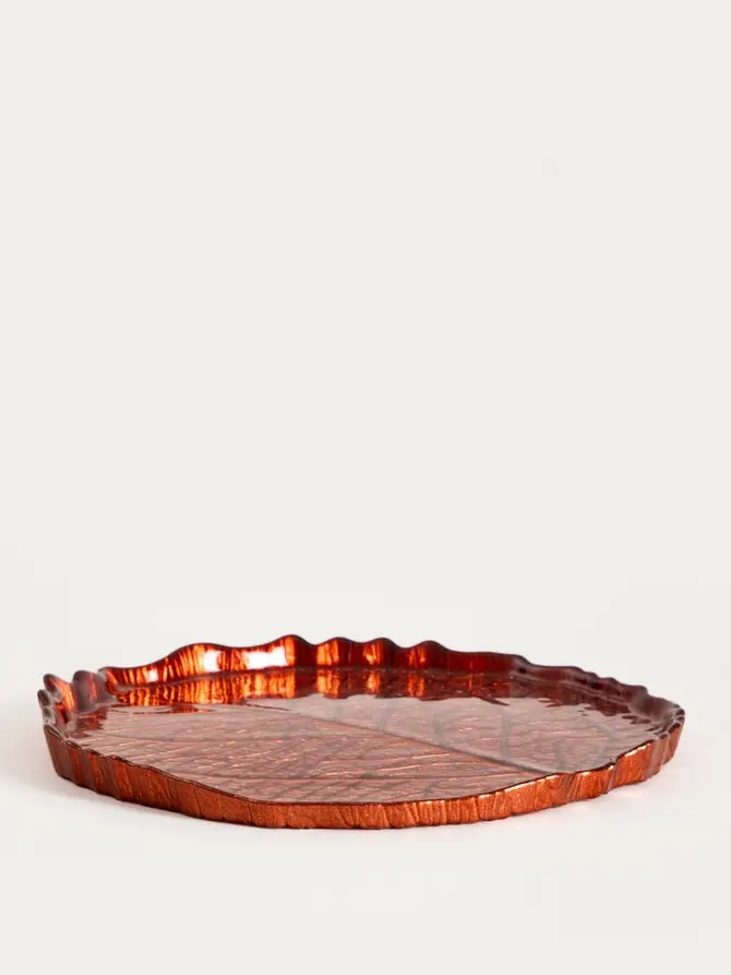Talerz VISTAN amber imitacja liścia 17 cm