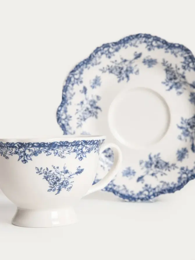 Filiżanka ze spodkiem LOURRY porcelanowa granatowa 0,08 l