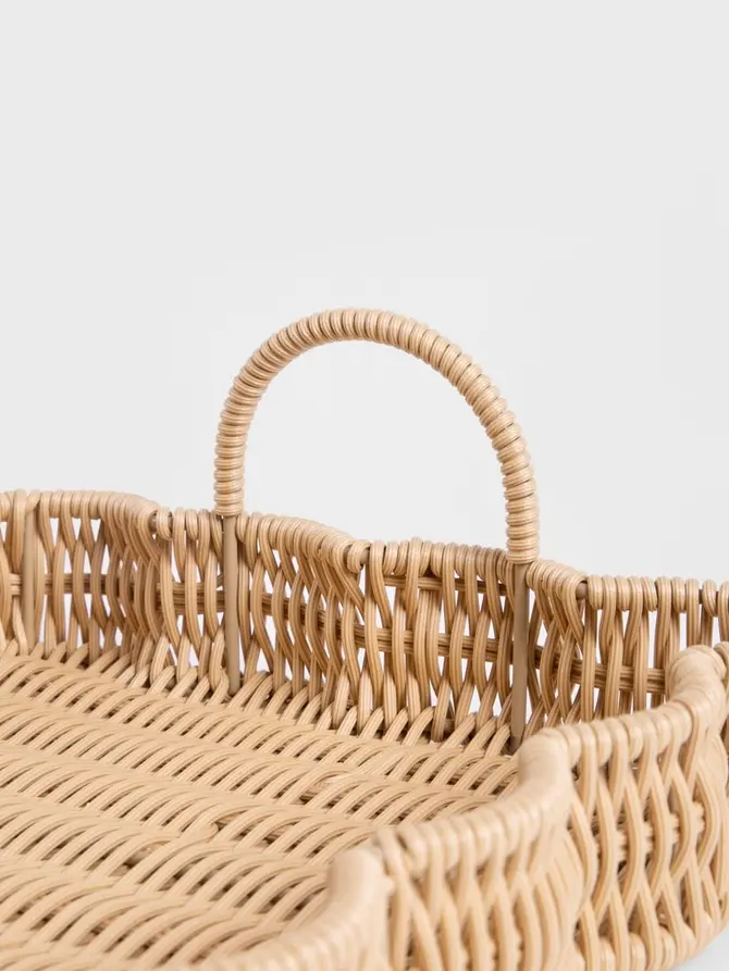 Taca dekoracyjna COBELS pleciona naturalna 34x23x5 cm