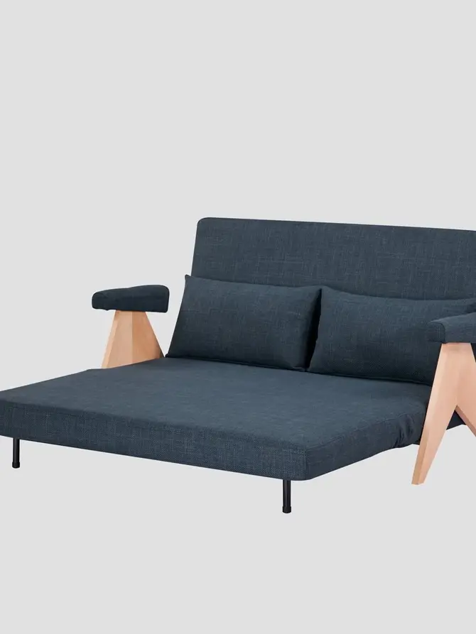 Sofa CALORE 2-osobowa, z funkcją spania granatowa 157x90x82 cm