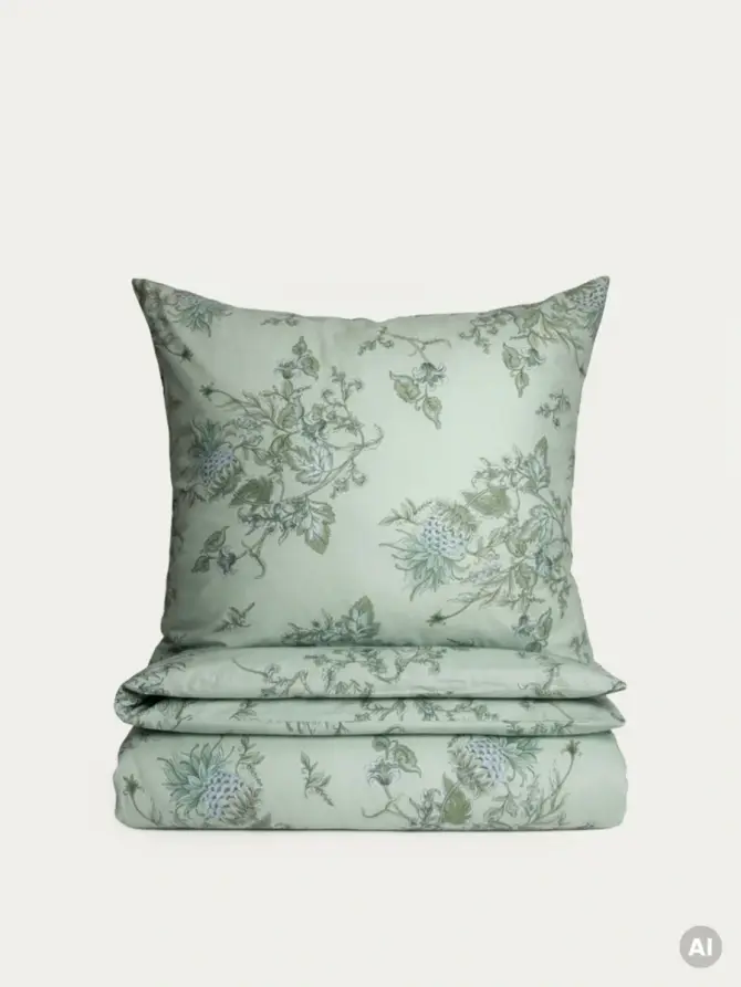 Pościel FLORAL PAISLEY bawełniana w niebieskie kwiaty 220x200 + 2*70x80 cm