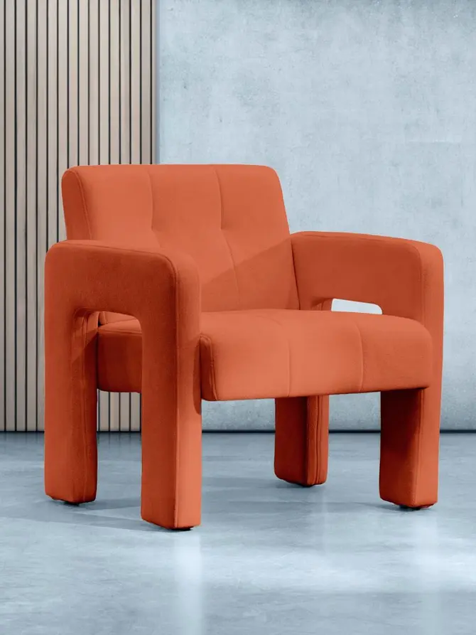 Fotel PELLE Ceglasty 68x74x72 cm