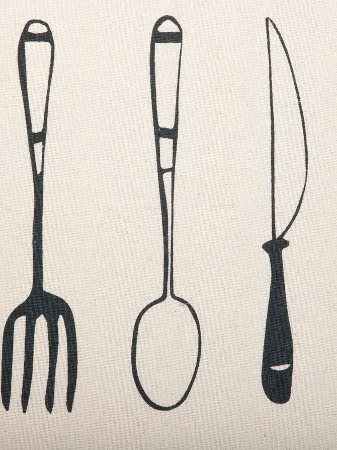 Fartuch kuchenny ARCANE z czarnym wzorem 60x80 cm