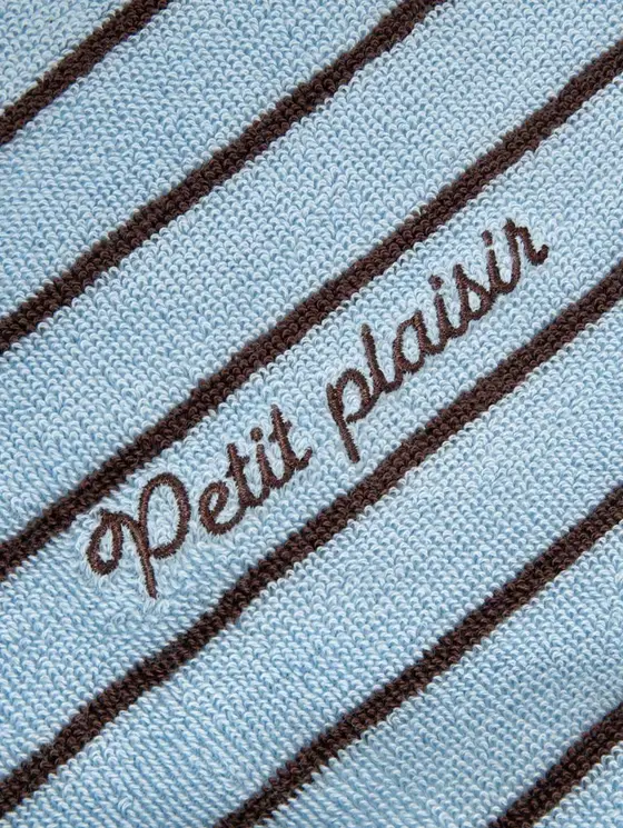Szlafrok MON PARIS niebieski w brązowe paski S/M