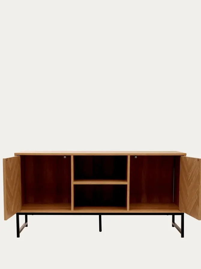 Szafka RTV SWEN natural z metalowymi nogami 120x38x60 cm