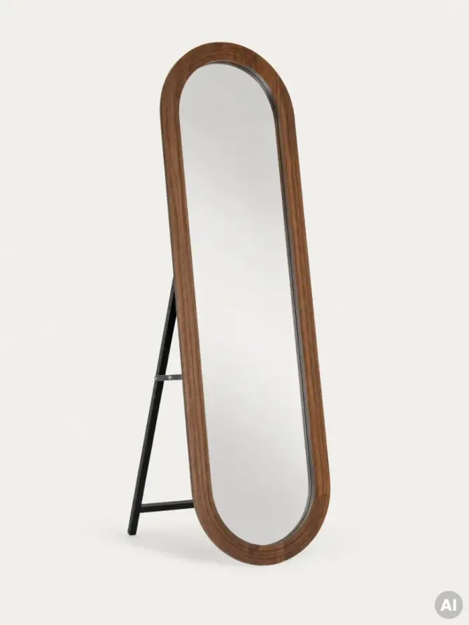 Lustro OREL drewniane owalne 40x120 cm