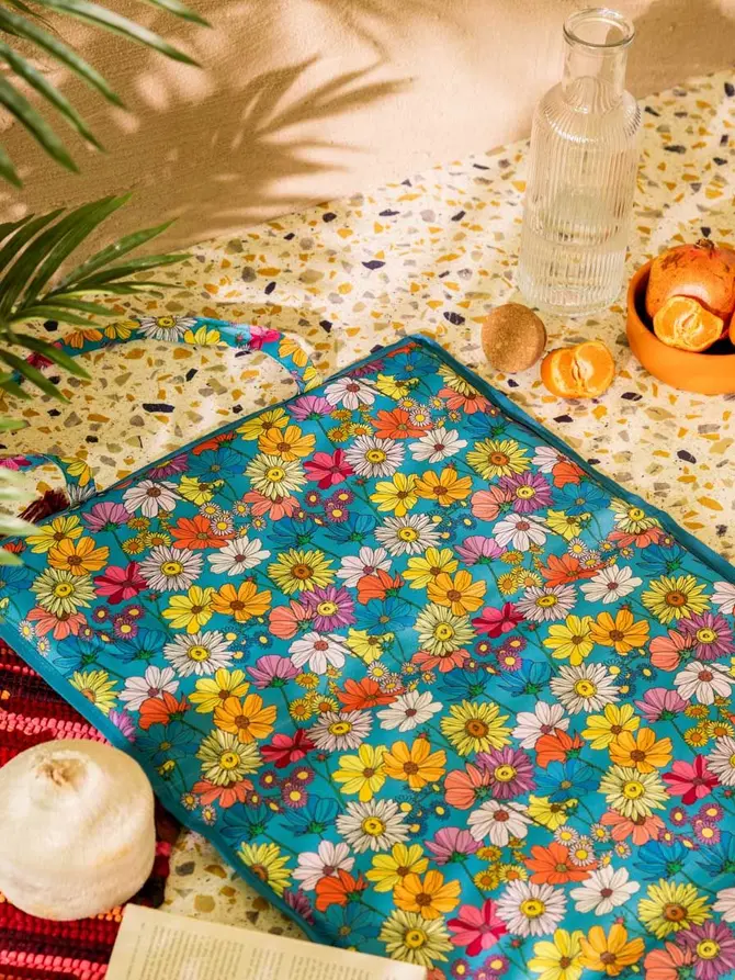 Mata plażowa FLORAL AURA w kwiaty 50x170x1,5 cm