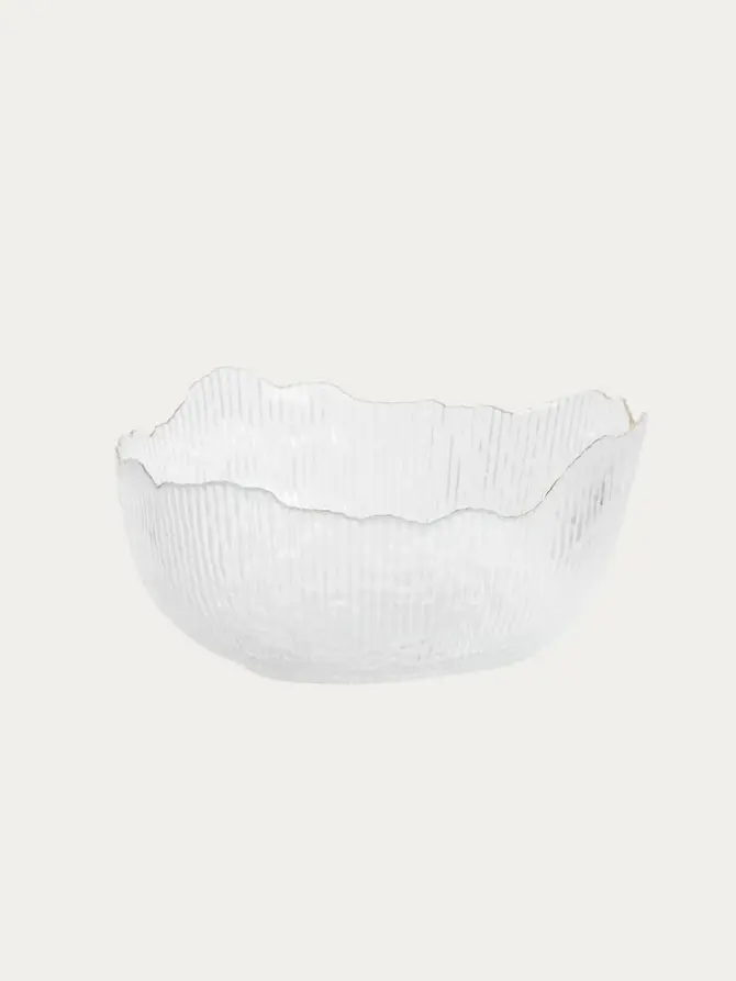 Miska APOLA ryflowana transparentna L 9 cm x 20 cm