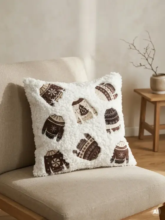 Poszewka CAMBRIE w zimowe sweterki 45x45 cm