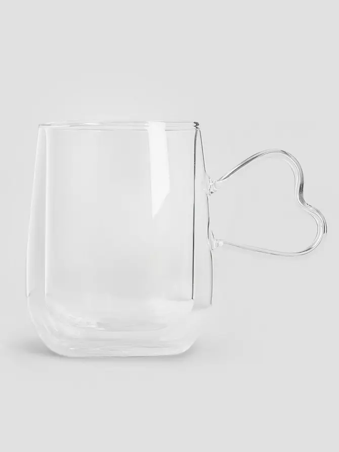 Szklanka ZEMRA szklanka z podwójną ścianką i uchem serce 0,45 l