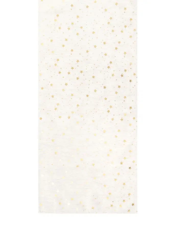 Bieżnik STARSE w gwiazdki biały 40x160 cm