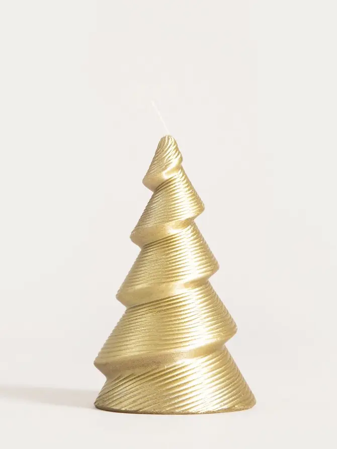 Świeca LAPLAND choinka złota 15 cm