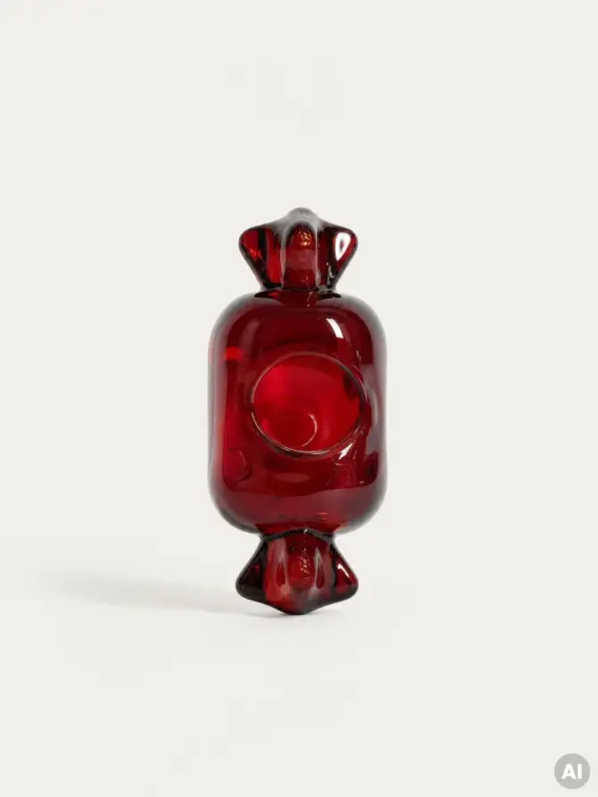 Zestaw świeczników GLASSI szklane cukierki 10x4,5x3,8 cm 2 szt.