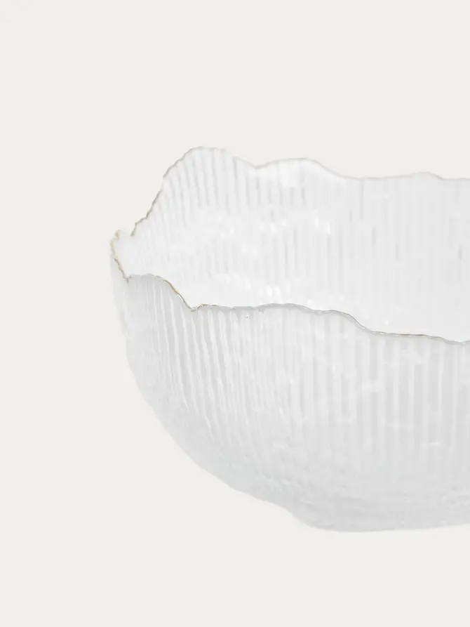 Miska APOLA ryflowana transparentna L 9 cm x 20 cm
