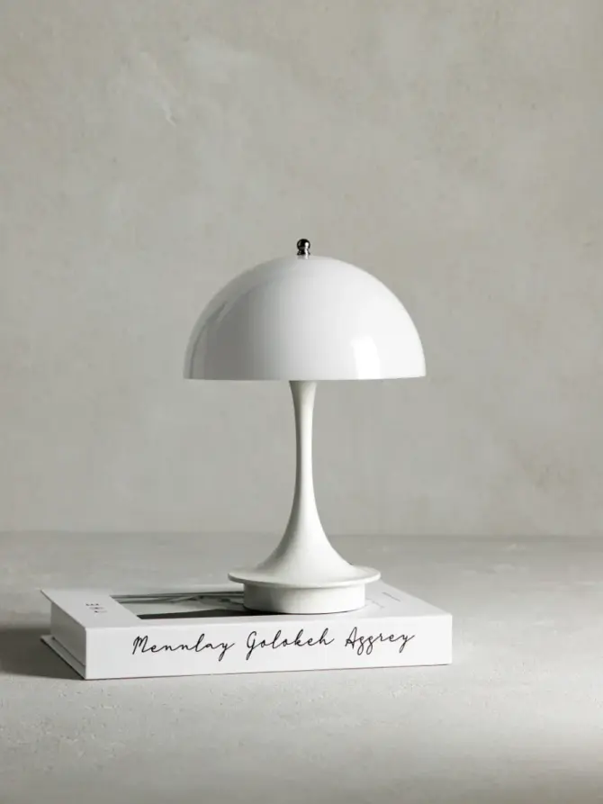 Lampka stołowa ALTIA grzybek mały biały 16x16x22,5 cm