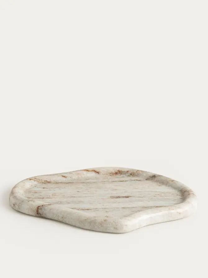 Taca dekoracyjna MARMURI nieregularna beżowa 23,5x15,5x1,5 cm