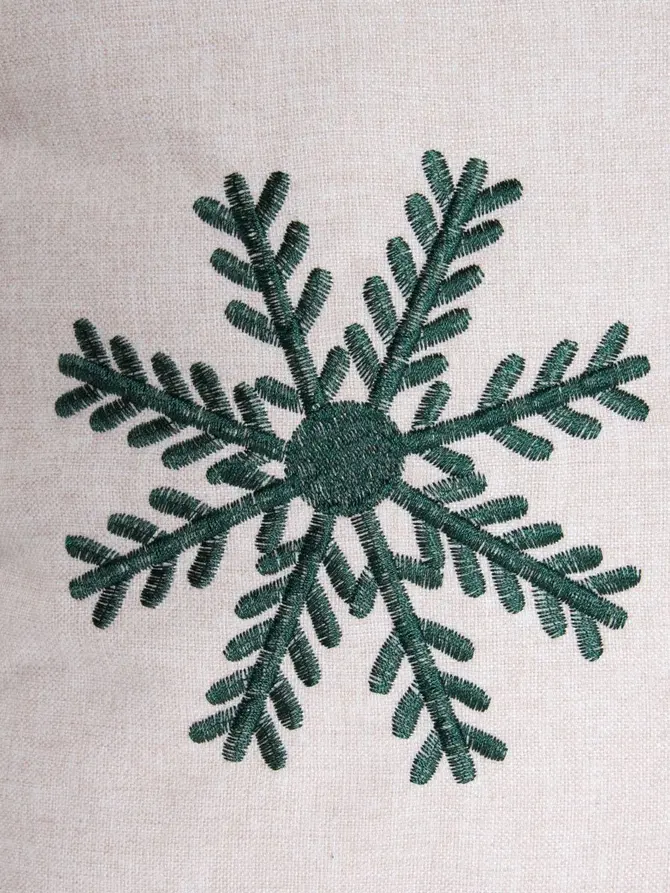 Poszewka ORIEL w zielone śnieżynki 45x45 cm