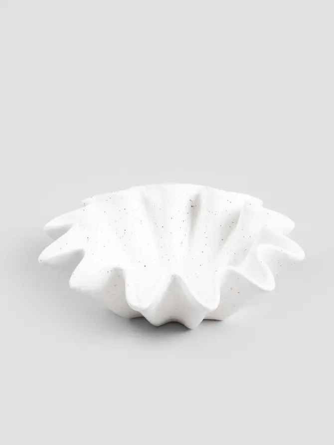 Misa dekoracyjna EVANIA ceramiczna biała 19x19x6 cm