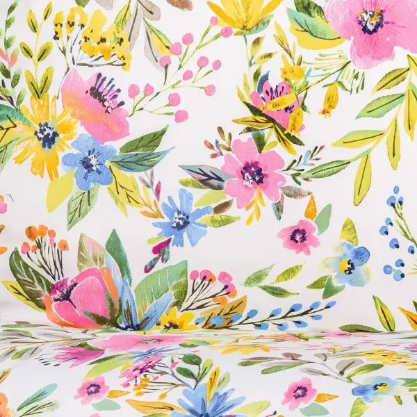 POŚCIEL FLORAL ESSENTIALS z mikrofibry w kolorowe kwiatki 220x200 + 2*70x80 cm