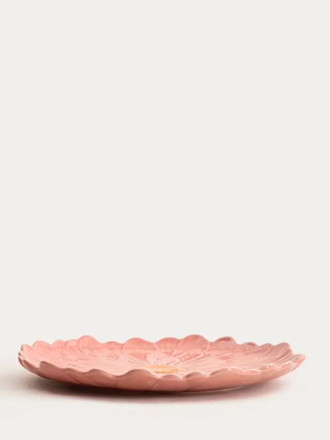 Talerz RASSET obiadowy z kwiatem różowy 26 cm