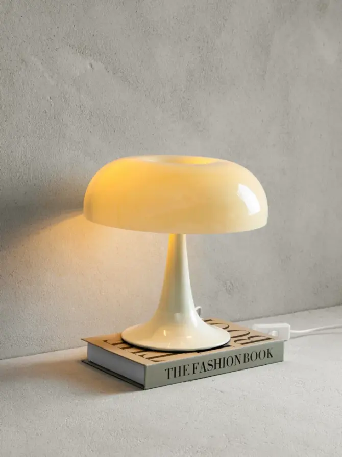 Lampka stołowa CELESTE grzybek retro kremowy 25,5x25,5x25 cm